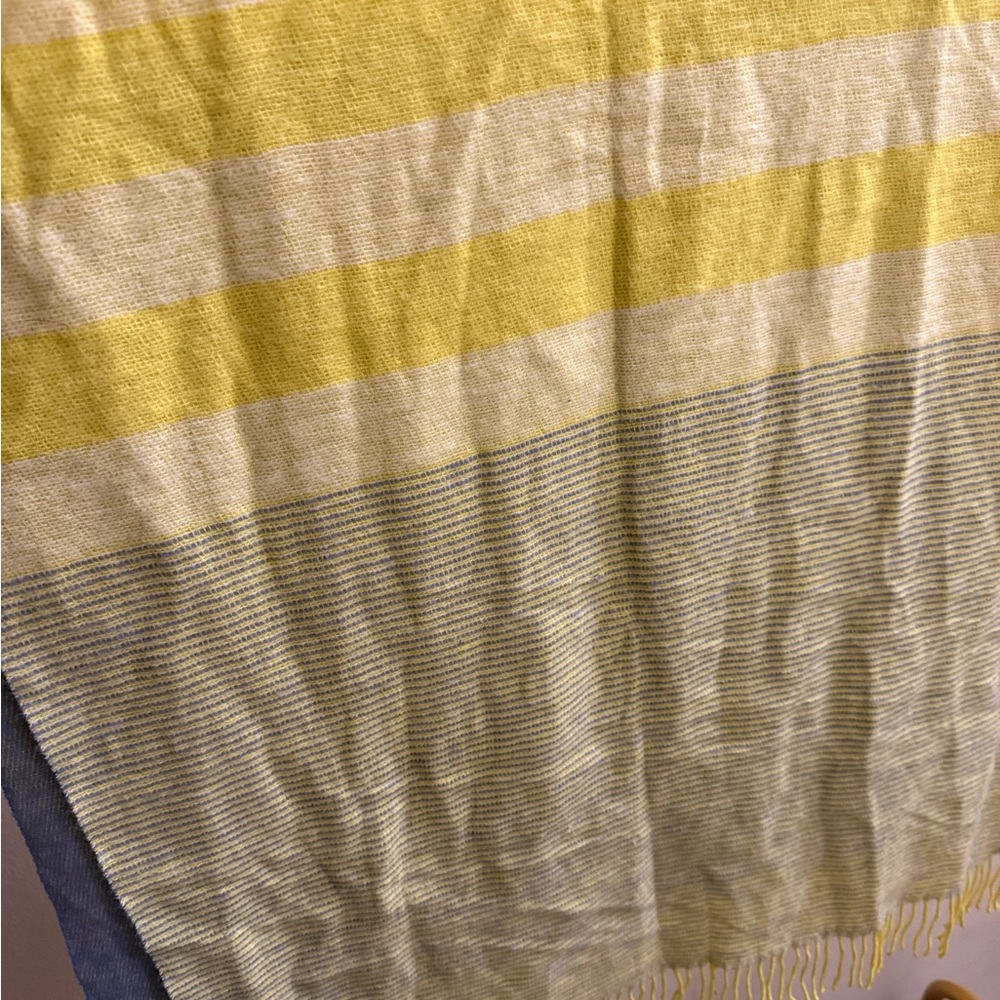 Striped Yellow and Gray Scarf